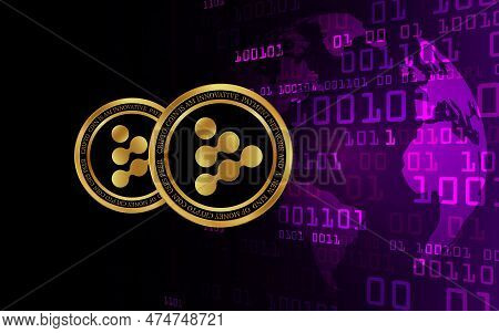 Iexec-rlc Virtual Currency Logo. 3d Illustrations. Rlc Coin Logo