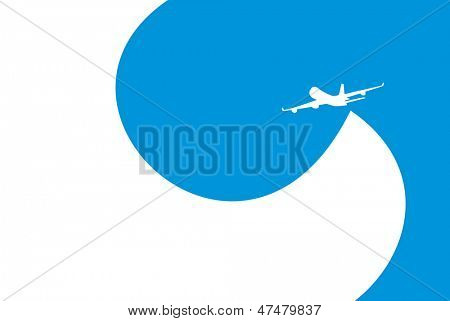 vektor billede af hvide silhuet af jet fly