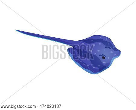 Blue Crampfish In Flat Style Vector Illustration