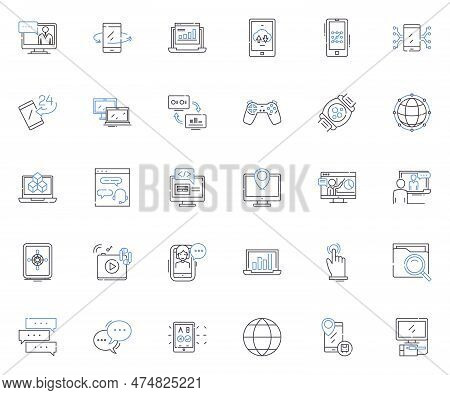 Resource Evaluation Line Icons Collection. Assessment, Appraisal, Analysis, Rating, Grading, Valuati