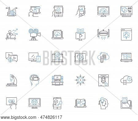 Tech Line Icons Collection. Cybersecurity, Innovation, Artificial Intelligence, Automation, Robotics