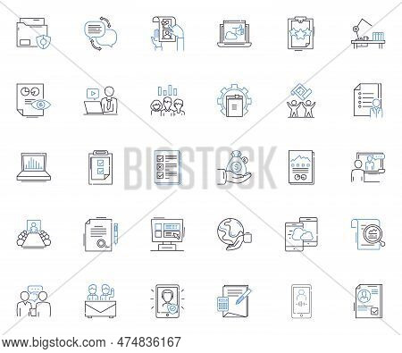 Press Coverage Line Icons Collection. Headlines, Coverage, Exposure, Press, Media, Attention, Report