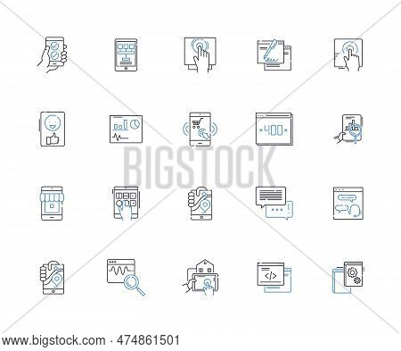 Ipad Line Icons Collection. Tablet, Apple, Touchscreen, Portable, Lightweight, Multitasking, Retina 