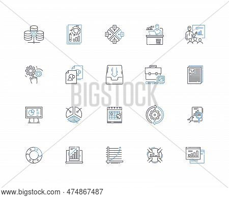 Repository Of Information Line Icons Collection. Database, Archive, Storage, Catalog, Catalogue, Rec
