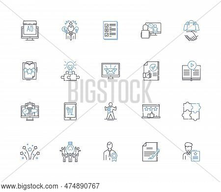 Lead Generation Line Icons Collection. Prospecting, Conversion, Outreach, Targeting, Nurturing, Funn