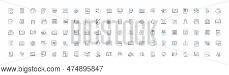 Tome Line Icons Collection. Literature, Scrolls, Manuscript, Knowledge, Volume, Reference, Reading V