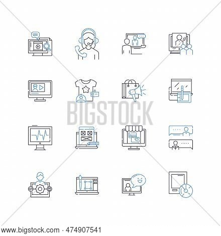 Seo Agency Line Icons Collection. Optimization, Ranking, Traffic, Keywords, Backlinks, Content, Anal