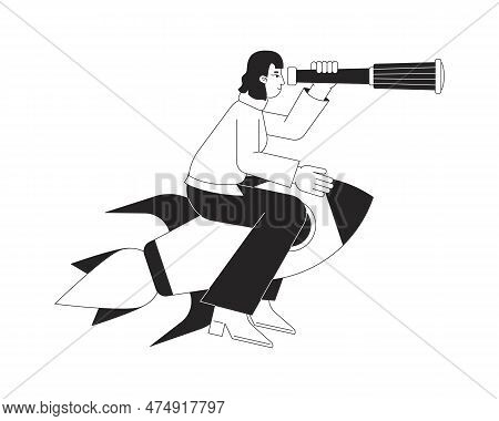 Startup Launch Bw Concept Vector Spot Illustration