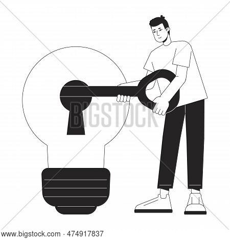 Unlock Good Idea For Startup Bw Concept Vector Spot Illustration