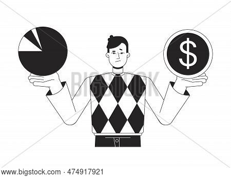 Startup Risk Assessment Bw Concept Vector Spot Illustration
