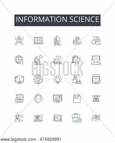 Information Science Line Icons Collection. Political Science, Social Psychology, Economic Policy, Co