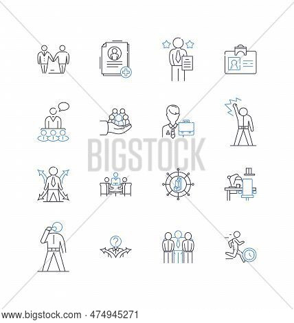 Enterprise Establishment Line Icons Collection. Organization, Company, Business, Startup, Industry, 