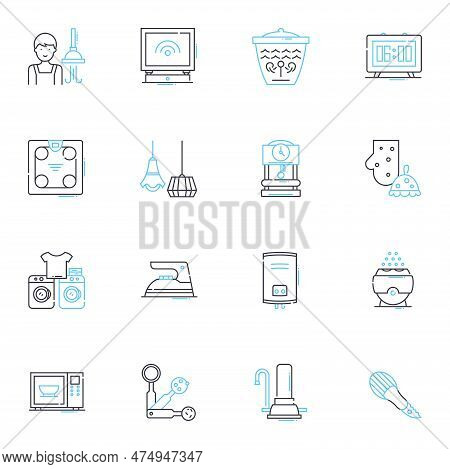 Domicile Linear Icons Set. Residency, Home, Abode, Dwelling, Habitat, House, Household Line Vector A