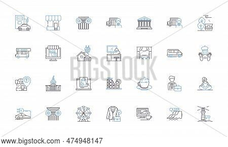 Hospitality Trade Line Icons Collection. Hospitality, Service, Guests, Accommodation, Luxury, Travel