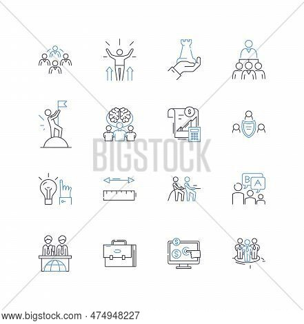 Productivity Surge Line Icons Collection. Efficiency, Focus, Momentum, Optimization, Streamlining, A