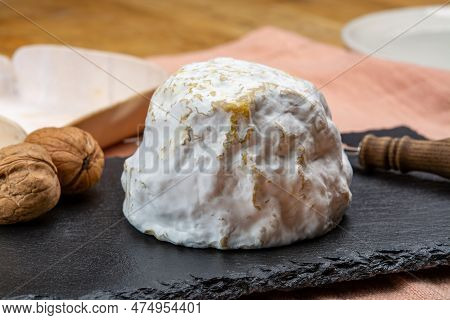 Cheese Collection, Soft Cow French Cheese With Mold Gaperon Artisanal Lavored With Cracked Peppercor