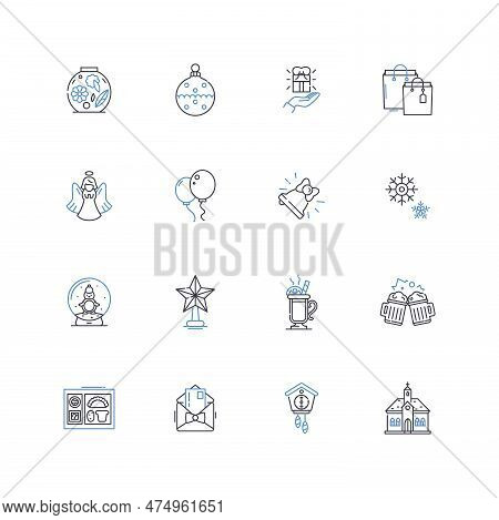 Sleigh Rides Line Icons Collection. Winter, Horse, Snow, Tradition, Cozy, Magical, Frosty Vector And