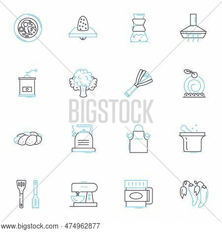 Brew House Linear Icons Set. Craft, Beer, Brewing, Hops, Malt, Distillery, Taproom Line Vector And C