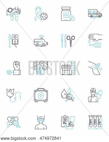 Digital Wellness Linear Icons Set. Balance, Health, Mindfulness, Self-care, Awareness, Screen-time, 