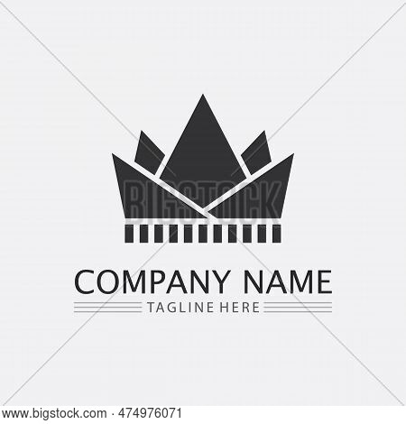 Crown Logo And Queen, King Logo Designtemplate Vector Illustration