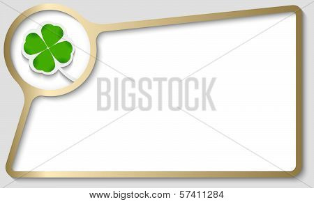 Golden Text Frame With Cloverleaf