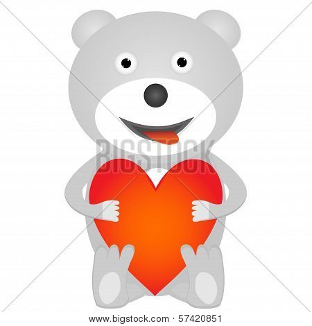 teddy bear holding red heart