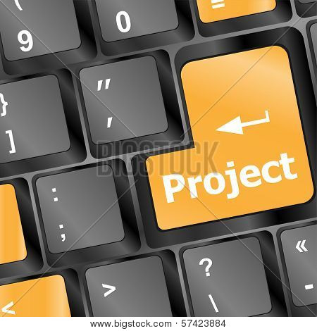 Future Time Concept With Project Key On Computer Keyboard