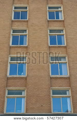 Sky Reflection On Windows Of Heritage Building
