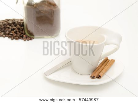 Coffee With Beans And Grinded Coffee