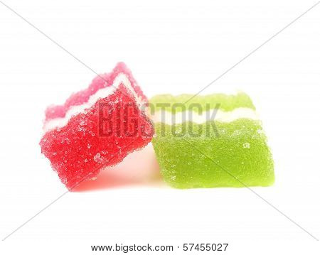 Two different fruit-paste candies.