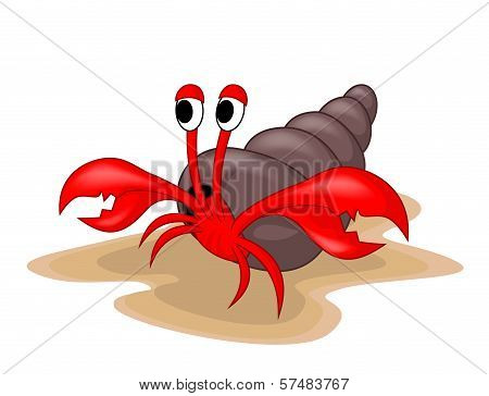 Cute Red Snail Cartoon