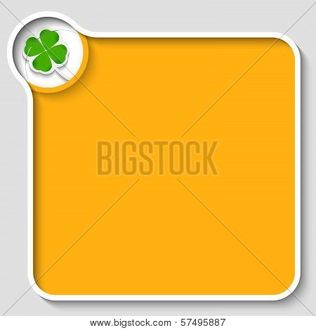 Yellow Text Frame And Cloverleaf