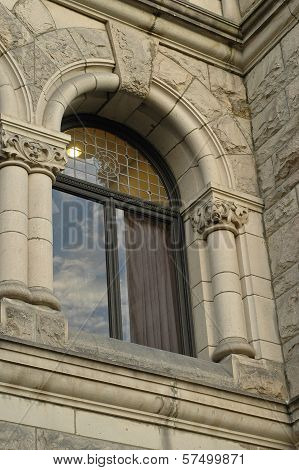 Evening Sky Reflection On Curved Window