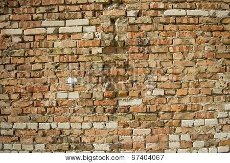 The background of the old brick wall