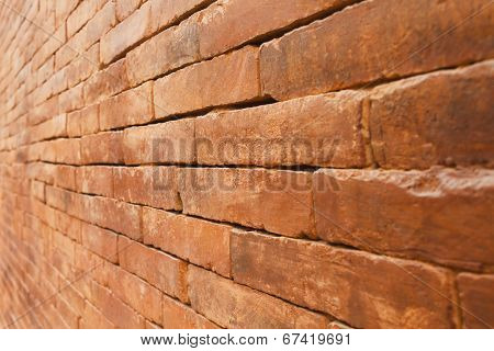 Old Brick Wall With Diminishing Perspective
