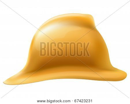 Gold fireman helmet side view. Isolated on white background. Bitmap copy.
