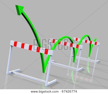 Win Hurdle Represents Overcome Problems And Challenge