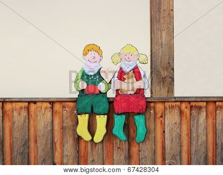 wooden couple