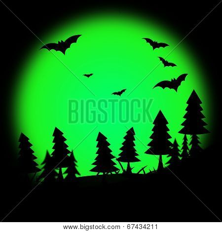 Halloween Tree Represents Trick Or Treat And Autumn