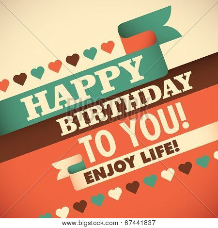 Birthday greeting card design. Vector illustration.