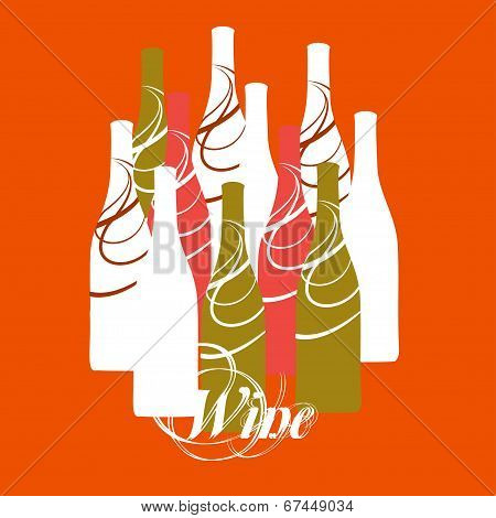 vector wine bottles silhouettes