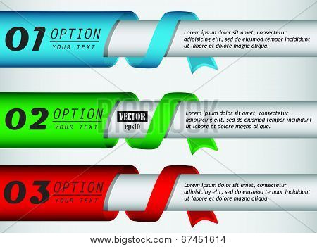 horizontal banners with different options