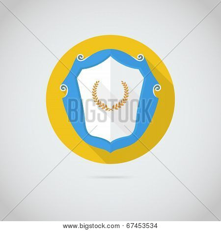 Flat vector icon with laurel wreath