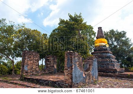 Brothers Pagoda On The Top Of Dang Mountain At Songklha Province, Thailand