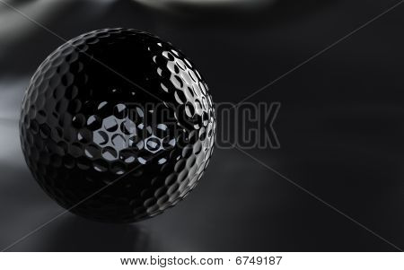 schwarz, glänzend Golfball mit Alphakanal.