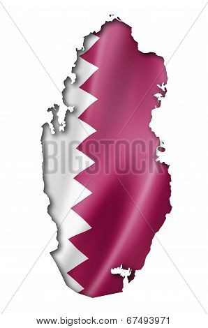 Qatar Flag Map