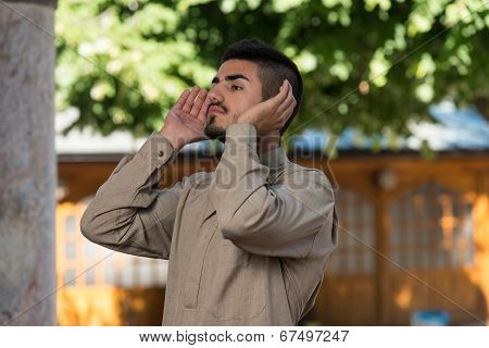 Muslim Praying In Mosque