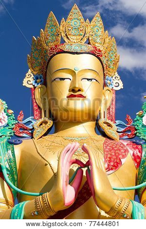 The Head Of Buddha Statue In Nubra Valley