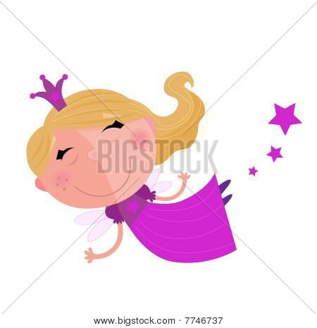 Mignon Fairy Princess personnage isolé sur fond blanc