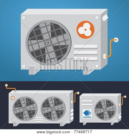 Air Conditioner System. Vector Illustration.